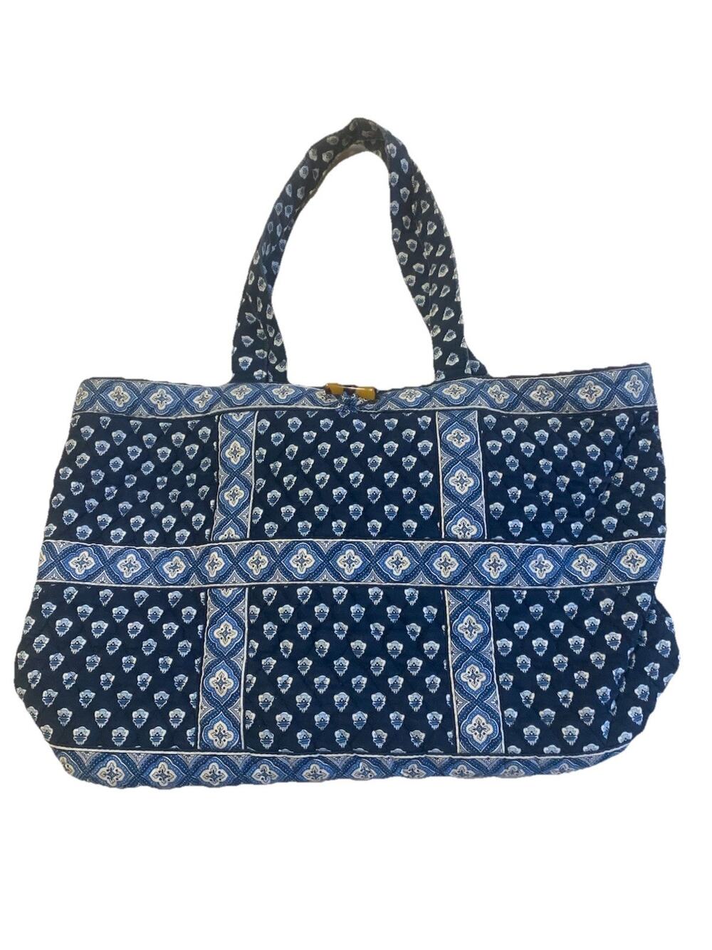 Vera Bradley Tic Tac Toggle Tote Nantucket Navy Shoulder Bag